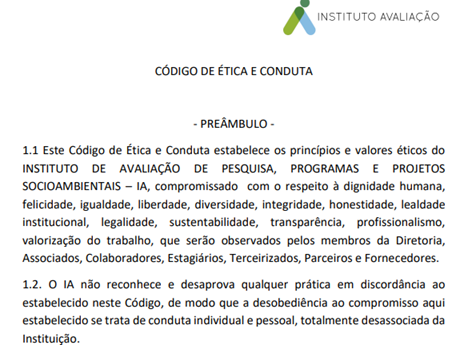 Instrução Normativa Código de Ética e Conduta 